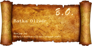 Batka Olivér névjegykártya